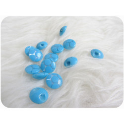 Retro Knöpfe - türkis gepunktet