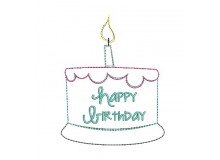 Stickdatei - Happy Birthday Kuchen