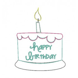 Stickdatei - Happy Birthday Kuchen