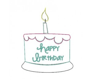 Stickdatei - Happy Birthday Kuchen