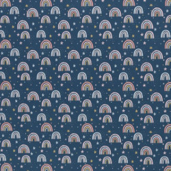 Baumwolle - Kim Regenbogen blau