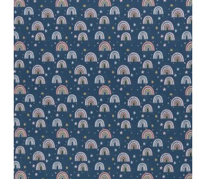 Baumwolle - Kim Regenbogen blau