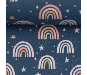 Baumwolle - Kim Regenbogen blau