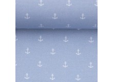 Baumwolle - Anker blass blau