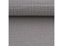 Double Gauze Musselin Jenke Uni schlamm grau