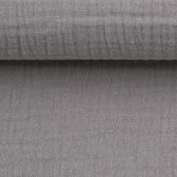 Double Gauze Musselin Jenke Uni schlamm grau