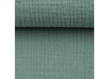 Double Gauze Musselin Jenke Uni dunkel mint