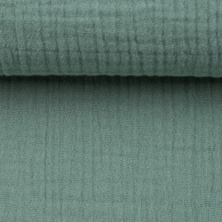Double Gauze Musselin Jenke Uni dunkel mint