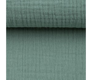 Double Gauze Musselin Jenke Uni dunkel mint