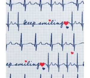 Baumwolle - Keep Smiling weiß