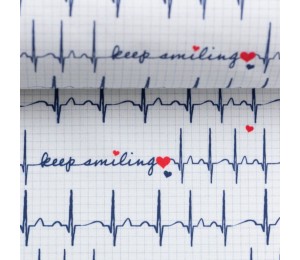 Baumwolle - Keep Smiling weiß