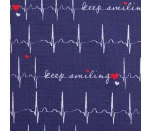 Baumwolle - Keep Smiling blau