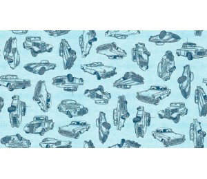 Baumwolle - Patchwork Motorin hellblau Quilting Treasures