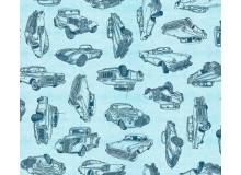 Baumwolle - Patchwork Motorin hellblau Quilting Treasures