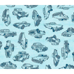 Baumwolle - Patchwork Motorin hellblau Quilting Treasures