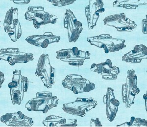 Baumwolle - Patchwork Motorin hellblau Quilting Treasures