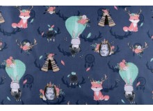 Baumwolle - Waldtiere dunkelblau