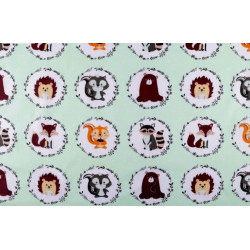 Baumwolle - Waldtiere hellblau