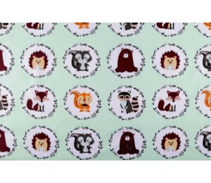 Baumwolle - Waldtiere hellblau