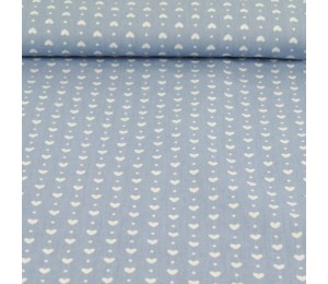 Baumwolle Herzen jeansblau