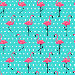 Baumwolle Flamingo Dots türkis