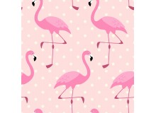 Baumwolle Flamingo Dots rosa