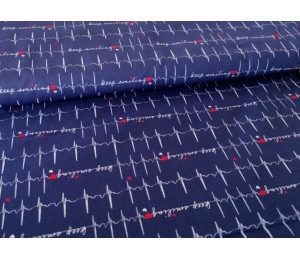 Baumwolle - Keep Smiling blau