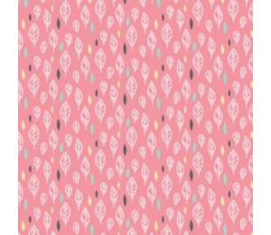 Baumwoll Popeline - Leave Fall rosa