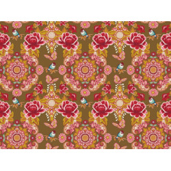 Baumwolle - Retro Garden braun