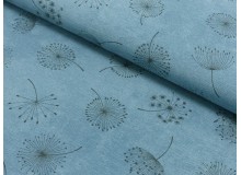 Dekostoff Pusteblume rauchblau verwaschen