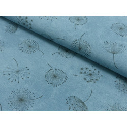 Dekostoff Pusteblume rauchblau verwaschen