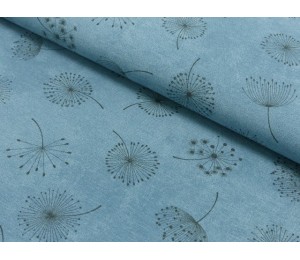 Dekostoff Pusteblume rauchblau verwaschen