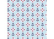 Baumwolle - Anker Rettungsringe hellblau