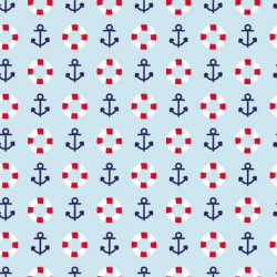 Baumwolle - Anker Rettungsringe hellblau