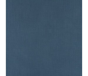 Double Gauze Musselin Uni jeansblau