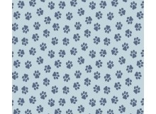 Baumwolle - Pfoten hellblau