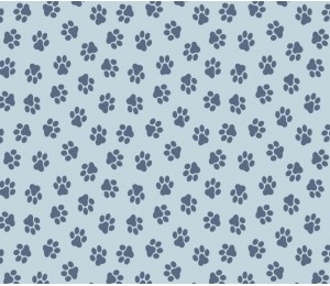 Baumwolle - Pfoten hellblau