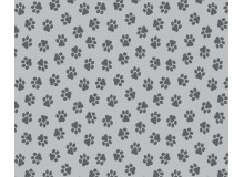 Baumwolle - Pfoten grau