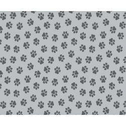 Baumwolle - Pfoten grau