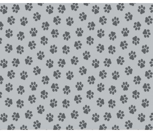 Baumwolle - Pfoten grau