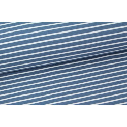 Stoffonkel Biojersey Streifen nachtblau