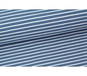 Stoffonkel Biojersey Streifen nachtblau