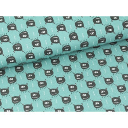 Biojersey Tiny Monsters - türkis - 170 breit