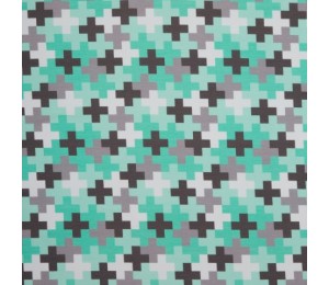 Sweat - Swafing Shapes Crosses mint türkis grau