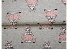 French Terry Stenzo - Hase im Auto