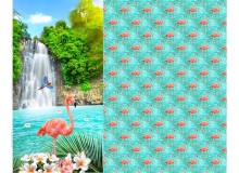 Jersey Digitaldruck Flamingo Panel