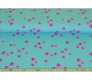 Jersey - Blüte türkis