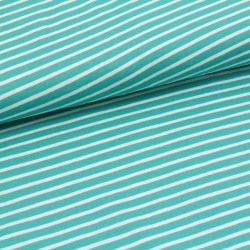 Biojersey Streifen - mint-weiß