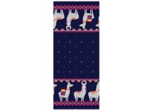 Jersey - Bordüre Lama in dunkelblau pink