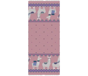 Jersey - Bordüre Lama in rosa